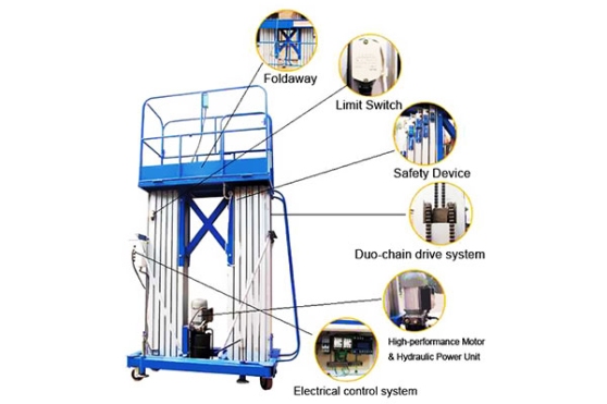 Aluminum Alloy Single Mast Hydraulic Lift